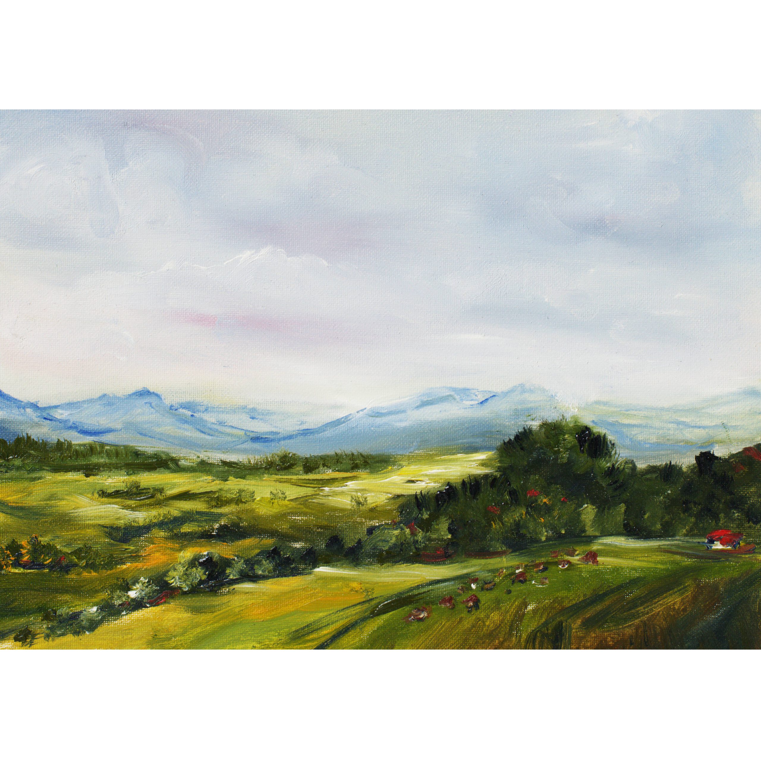 Original Alpine Landscape – Oil on Canvasboard (18×24 cm)