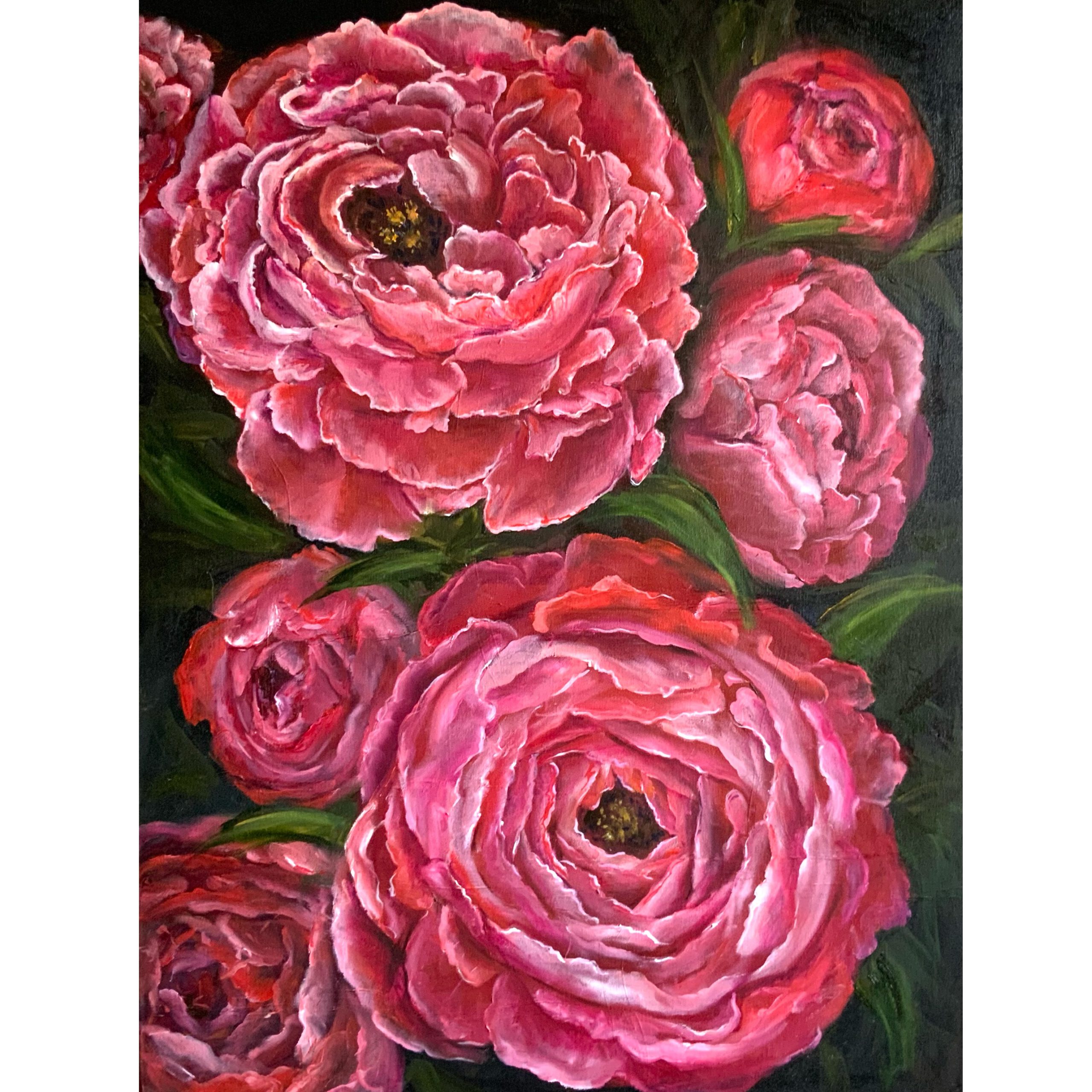 Blooming Peonies – Original Oil Painting (80×60 cm)