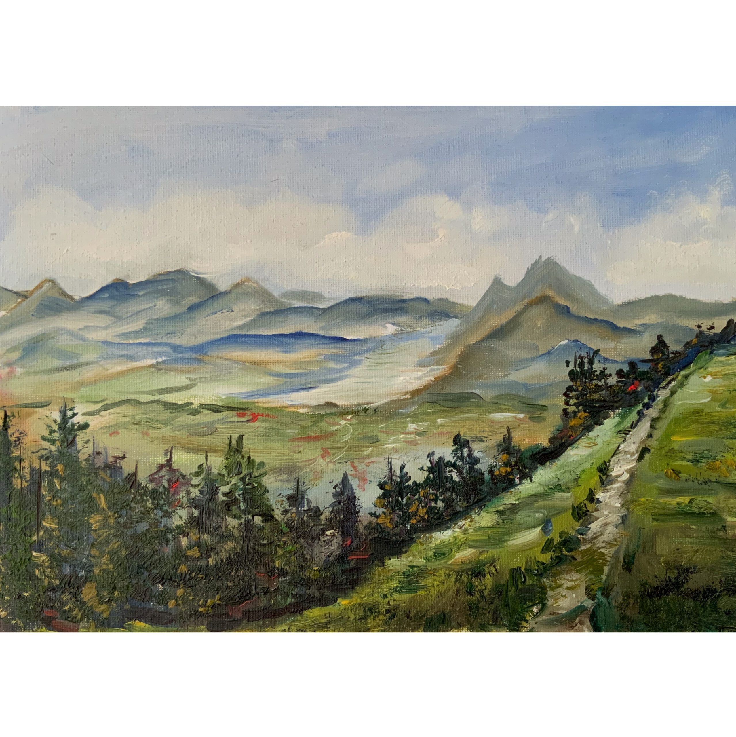 Swiss landscape – Original oil painting (28×20 cm)