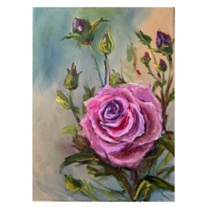 rose original oil painting on canvas 30x40 cm