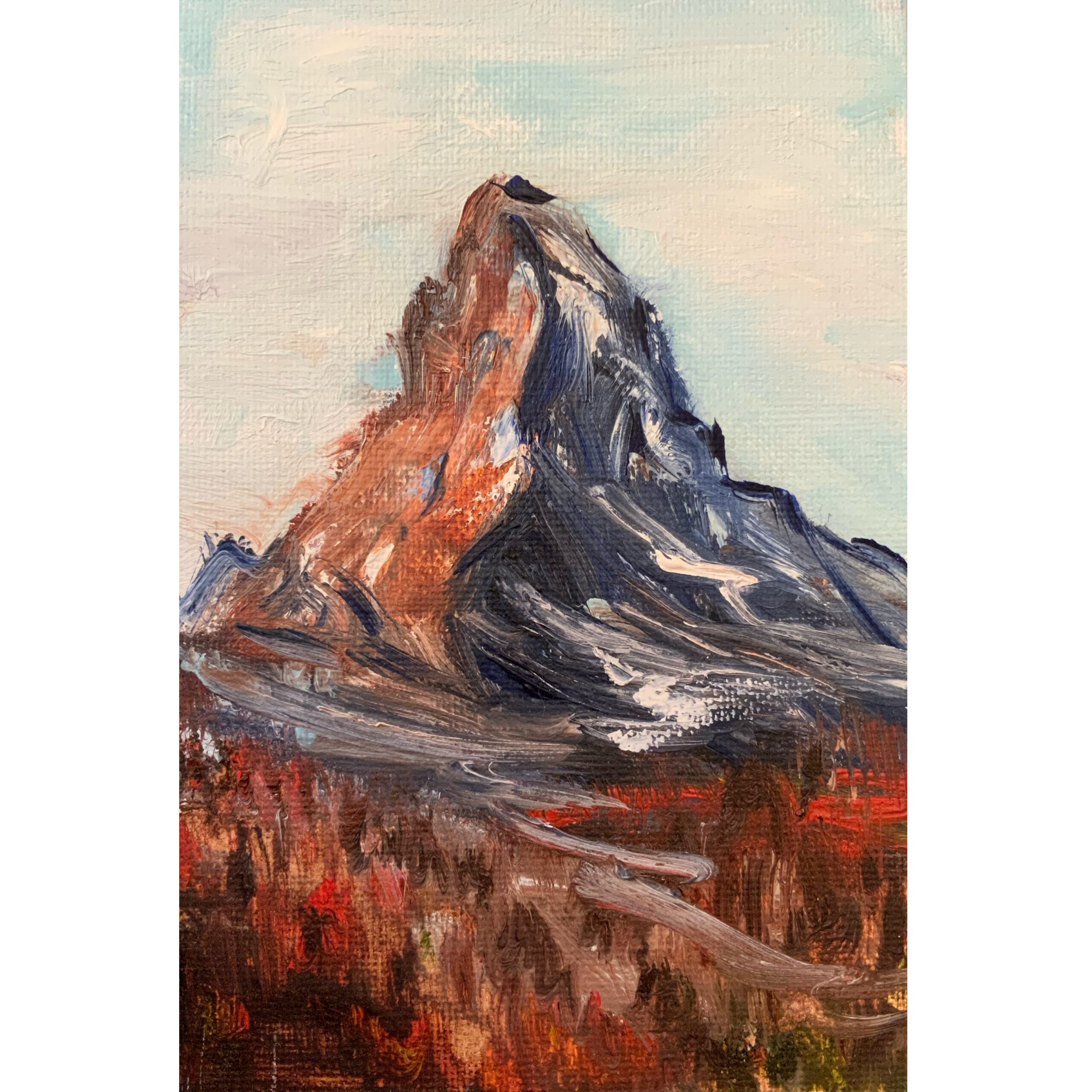 Matterhorn Mountain – Small Oil Painting (15×10 cm)