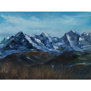 swiss alps – original oil painting