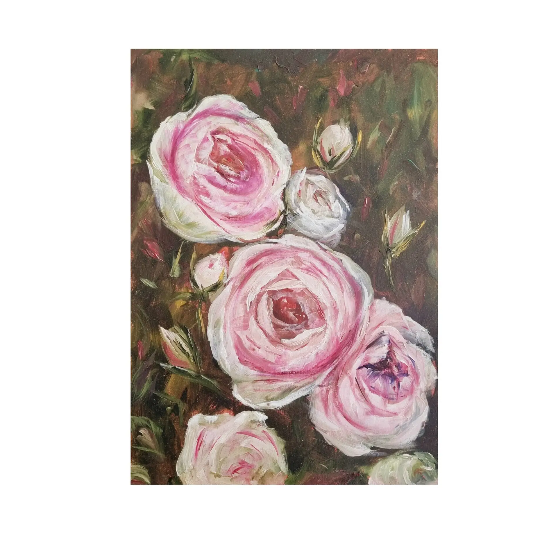 Pink Ranunculus Flower Painting – Floral Wall Art (40 x 30 cm)